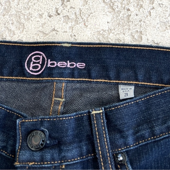 Bebe Jeans size 8 29 X 30 Brooke Straight Dark Blue Low Rise Women’s Y2K Denim - Picture 5 of 8